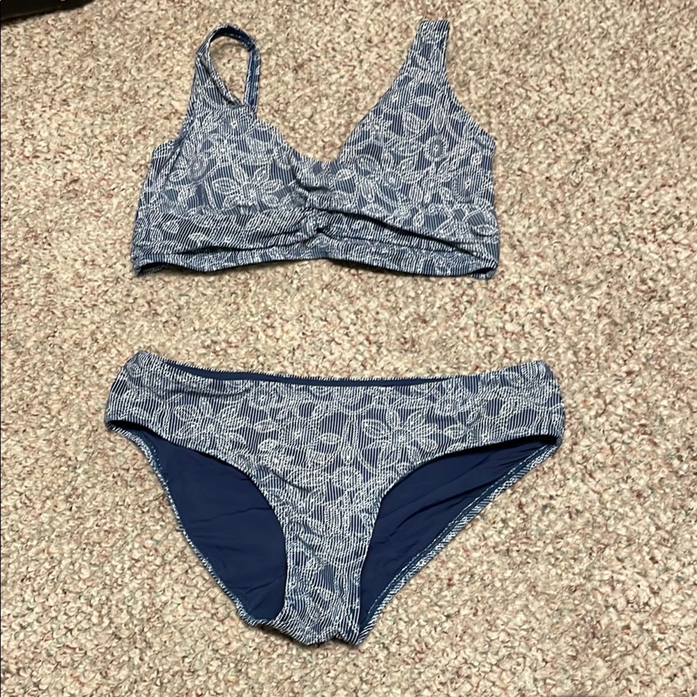Nip Tuck Blue Patterned Bikini Set